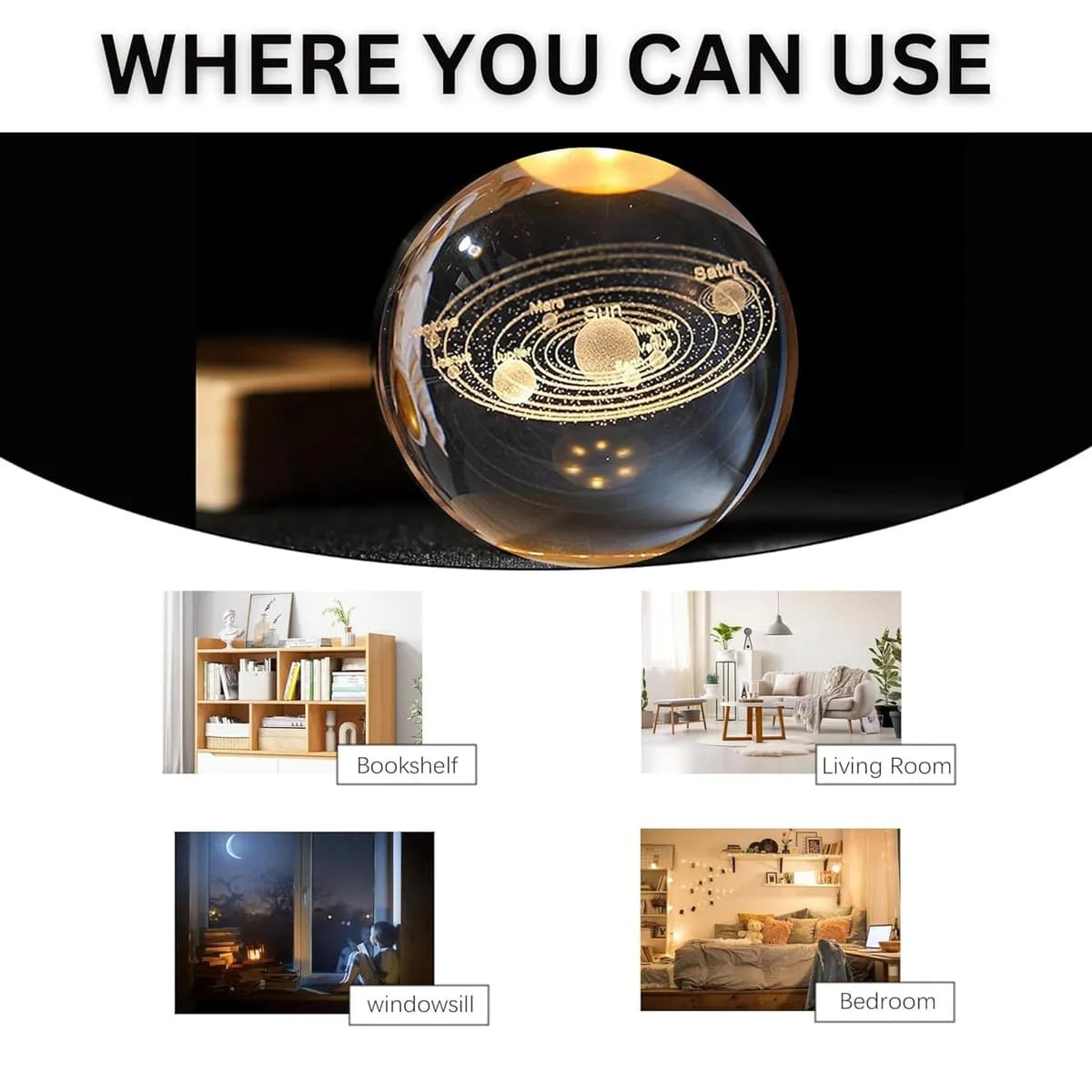 3D Crystal Ball Night Lamp