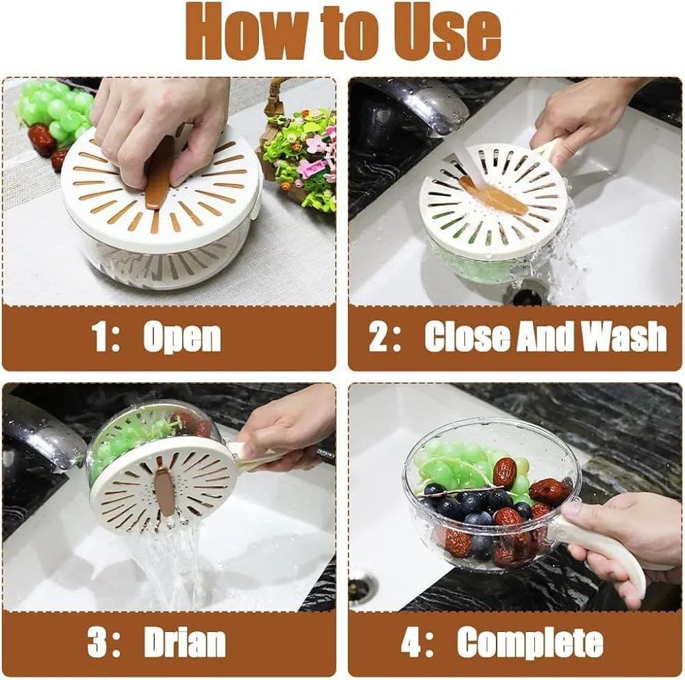 2-in-1 Drain Basket & Colander Bowl