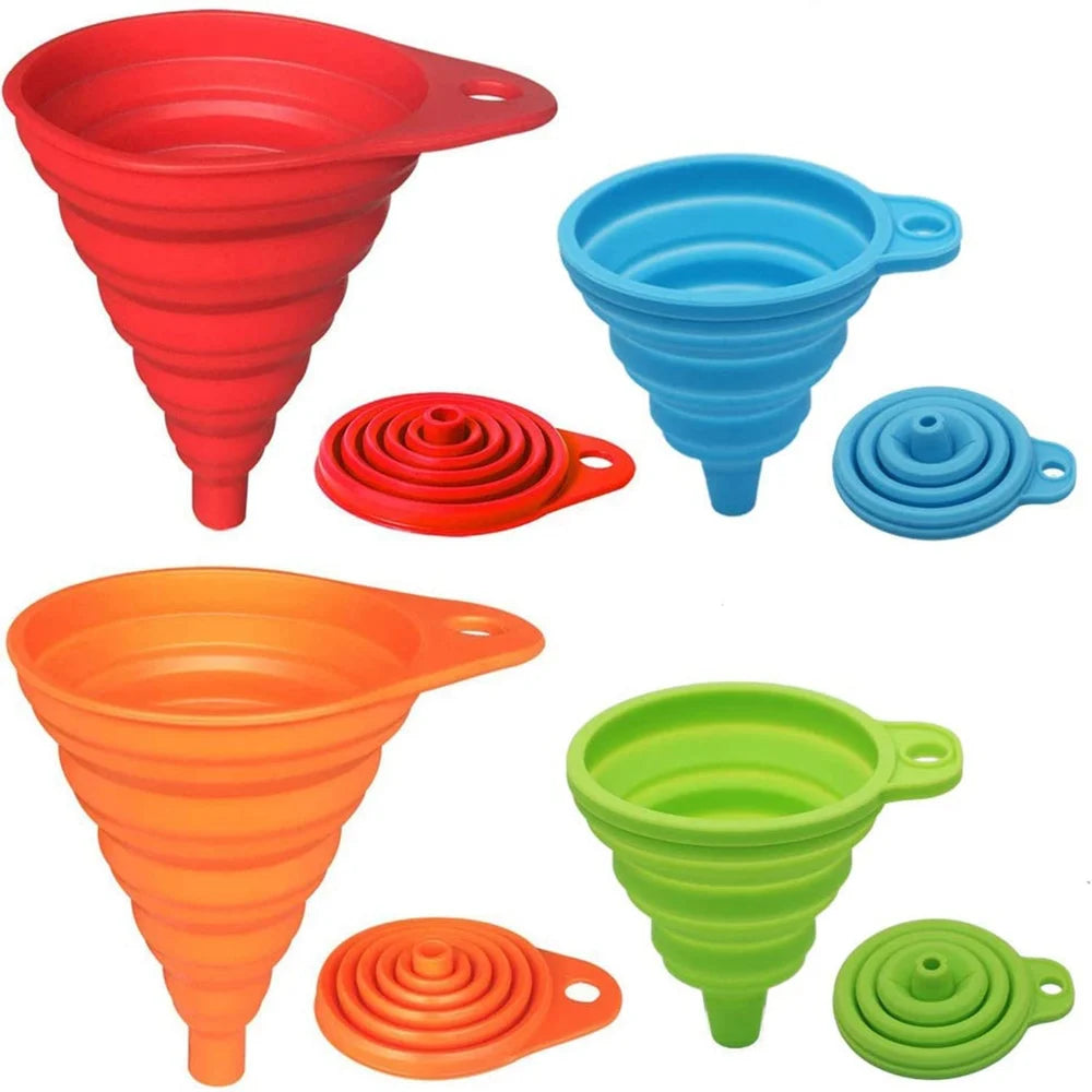 Kitchen Collapsible Silicone Funnel (2 pcs)